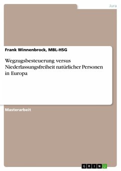Wegzugsbesteuerung versus Niederlassungsfreiheit natürlicher Personen in Europa - Winnenbrock, MBL-HSG, Frank