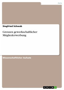 Grenzen gewerkschaftlicher Mitgliederwerbung - Schwab, Siegfried