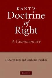 Kant's Doctrine of Right - Byrd, B Sharon; Hruschka, Joachim