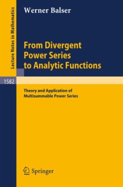 From Divergent Power Series to Analytic Functions - Balser, Werner