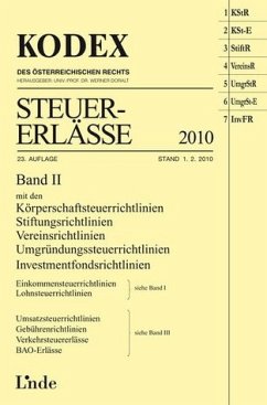 KODEX Steuer-Erlässe 2010, Band II (Kodex des Österreichischen Rechts)