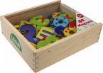 LENA® 65824 - Holz Magnet Zahlen und Rechenzeichen in Holzkiste, 40 Teile
