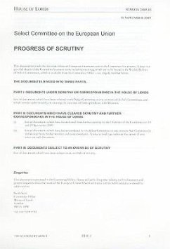 Progress of Scrutiny, 30 November 2009: House of Lords Session 2009-10