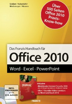 Das Franzis Handbuch zu Office 2010, m. DVD-ROM - Gießen, Saskia; Nakanishi, Hiroshi