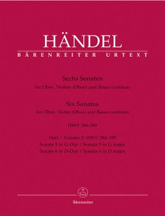Cover 6 Sonaten Band 3 (Nr.5+6 HWV384-385) für Oboe, Violine (Oboe) und Bc