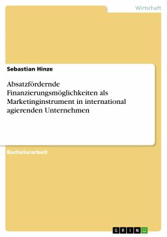 Absatzfördernde Finanzierungsmöglichkeiten als Marketinginstrument in international agierenden Unternehmen - Hinze, Sebastian