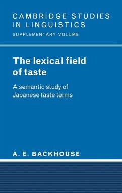 The Lexical Field of Taste - Backhouse, A. E.