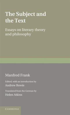 The Subject and the Text - Frank, Manfred