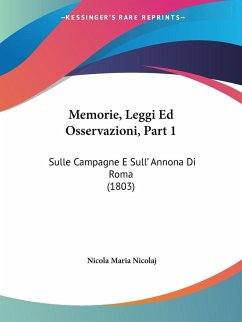 Cover Memorie, Leggi Ed Osservazioni, Part 1