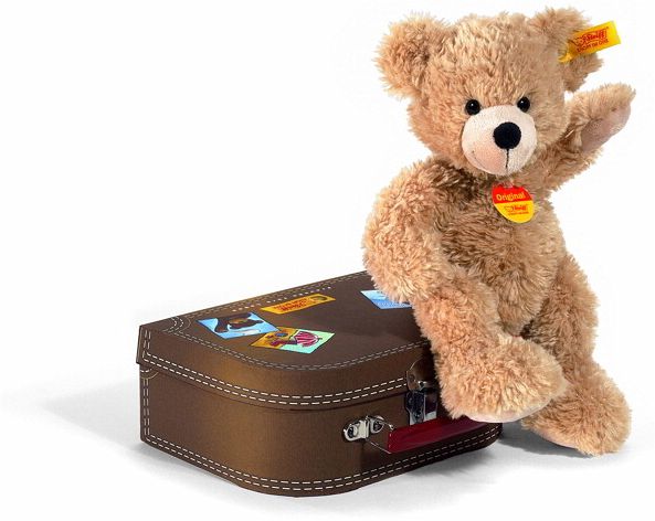 Fynn Teddybär im Koffer, beige Fynn Teddybär im Koffer, beige