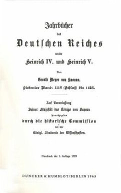 Jahrbücher des Deutschen Reiches unter Heinrich IV. und Heinrich V. - Meyer von Knonau, Gerold