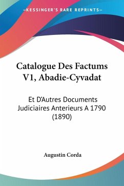 Cover Catalogue Des Factums V1, Abadie-Cyvadat