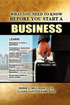 What You Need to Know Before You Start a Business - Milligan, Phd Rosie L.; King, Clara H.