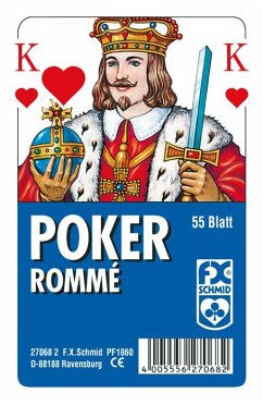 Ravensburger 27068 - Poker, Französisches Bild mit 55 Blatt, glasklares Etui