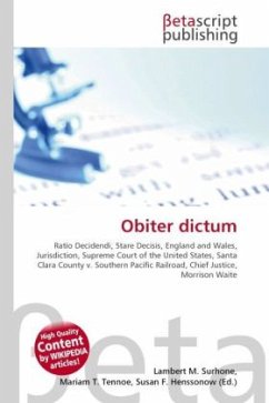 Obiter dictum - Herausgegeben von Surhone, Lambert M. Timpledon, Miriam T. Marseken, Susan F.
