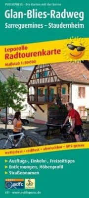 PublicPress Radwanderkarte Glan-Blies-Radweg, 12 Teilktn.