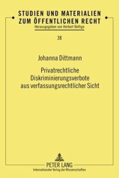 Privatrechtliche Diskriminierungsverbote aus verfassungsrechtlicher Sicht - Dittmann, Johanna