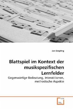 Blattspiel im Kontext der musikspezifischen Lernfelder Cover Blattspiel im Kontext der musikspezifischen Lernfelder