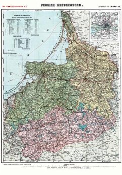 Historische Karte: Provinz Ostpreussen ­ um 1910 (Plano) - Handtke, Friedrich H.