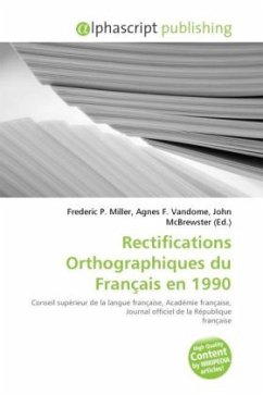 Cover Rectifications Orthographiques du Français en 1990