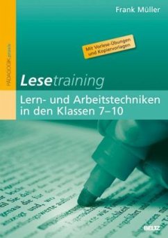 Lesetraining: Lern- und Arbeitstechniken in den Klassen 7-10 - Müller, Frank