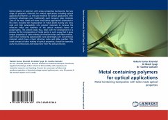 Metal containing polymers for optical applications - Khandal, Rakesh Kumar;Tyagi, Mukti;Seshadri, Geetha
