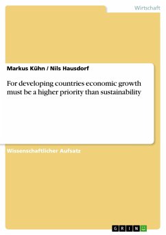 For developing countries economic growth must be a higher priority than sustainability - Kühn, Markus;Hausdorf, Nils