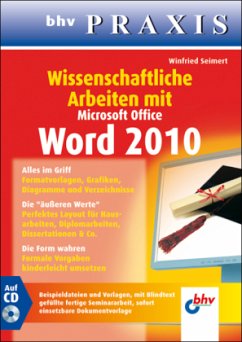 Wissenschaftliche Arbeiten mit Microsoft Word 2010, m. CD-ROM - Seimert, Winfried