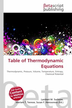 Table of Thermodynamic Equations