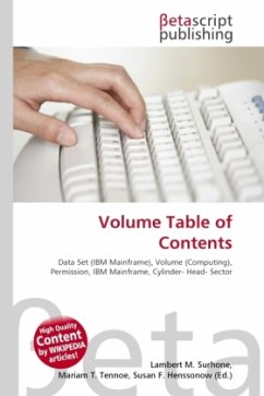 Volume Table of Contents