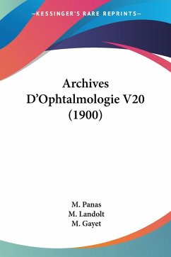 Cover Archives D'Ophtalmologie V20 (1900)