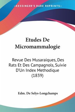Cover Etudes De Micromammalogie