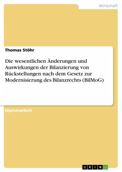 Die wesentlichen Änderungen und Auswirkungen der Bilanzierung von Rückstellungen nach dem Gesetz zur Modernisierung des Bilanzrechts (BilMoG) - Stöhr, Thomas