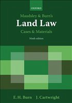Cover Maudsley & Burn's Land Law Cases and Materials