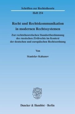 Recht und Rechtskommunikation in modernen Rechtssystemen - Kabanov, Stanislav