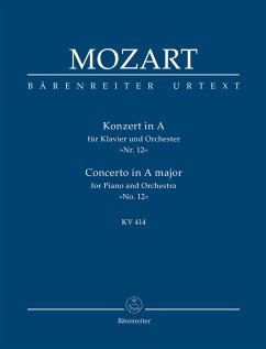 Cover Konzert A-Dur KV414 für Klavier und Orchester Studienpartitur