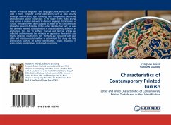 Characteristics of Contemporary Printed Turkish