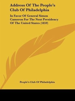 Address Of The People's Club Of Philadelphia