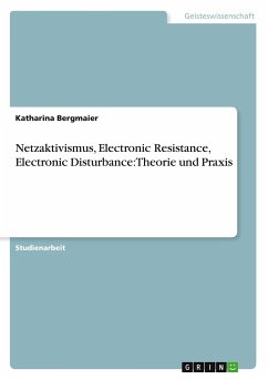 Netzaktivismus, Electronic Resistance, Electronic Disturbance: Theorie und Praxis - Bergmaier, Katharina