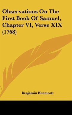 Observations On The First Book Of Samuel, Chapter VI, Verse XIX (1768) - Kennicott, Benjamin