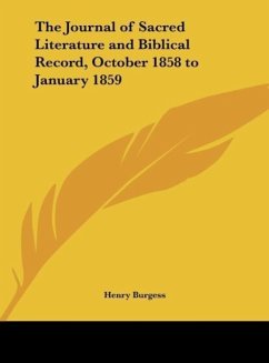 The Journal of Sacred Literature and Biblical Record, October 1858 to January 1859