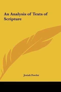 An Analysis of Texts of Scripture