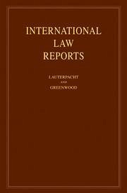 Cover International Law Reports: Volume 139