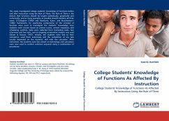 College Students'' Knowledge of Functions As Affected By Instruction