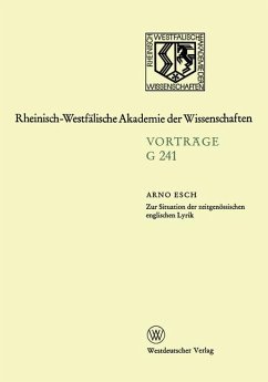 Zur Situation der zeitgenössischen englischen Lyrik - Arno Esch