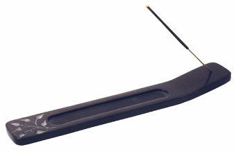 Blume Black Stone graviert 25 x 4, Räucherstäbchenhalter Blume Black Stone graviert 25 x 4, Räucherstäbchenhalter