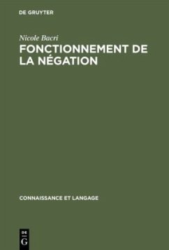 Fonctionnement de la négation - Bacri, Nicole