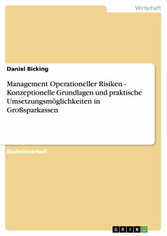 Management Operationeller Risiken - Konzeptionelle Grundlagen und praktische Umsetzungsmöglichkeiten in Großsparkassen - Bicking, Daniel