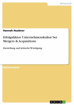 Erfolgsfaktor Unternehmenskultur bei Mergers & Acquisitions - Huebner, Hannah