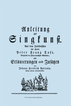 Cover Anleitung zur Singkunst. Aus dem Italiänischen des Herrn Peter Franz Tosi, Mitglieds der philarmonischen Akademie mit Erläuterungen und Zusätzen von Johann Friedrich Agricola, Königl Preuß. Hofcomponisten. [Faksimile 1757].